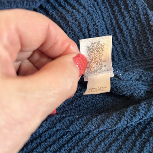 J. Jill Sz 2X Blue Cable Knit Tunic Sweater Womens 100% Polyester Soft Warm Cozy - Picture 9 of 11